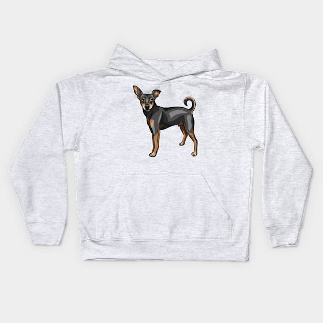 Cute miniature pinscher dog Kids Hoodie by Shirin Illustration